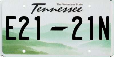 TN license plate E2121N