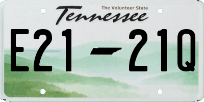 TN license plate E2121Q
