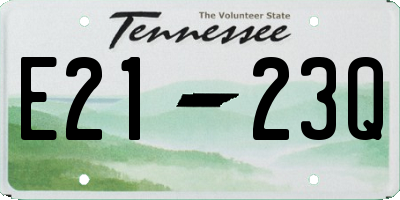 TN license plate E2123Q