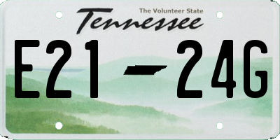 TN license plate E2124G