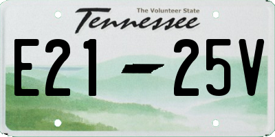 TN license plate E2125V