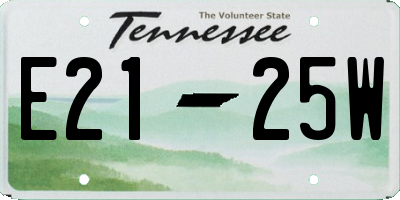 TN license plate E2125W