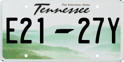 TN license plate E2127Y