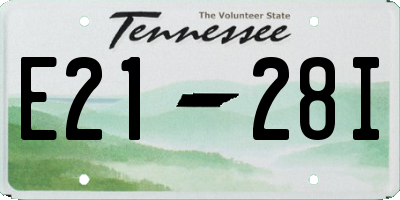 TN license plate E2128I