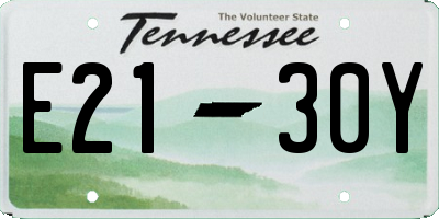 TN license plate E2130Y