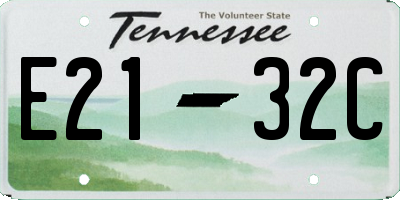 TN license plate E2132C