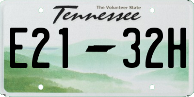 TN license plate E2132H
