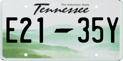 TN license plate E2135Y