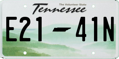 TN license plate E2141N