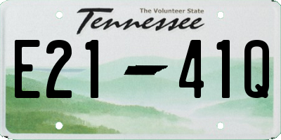 TN license plate E2141Q
