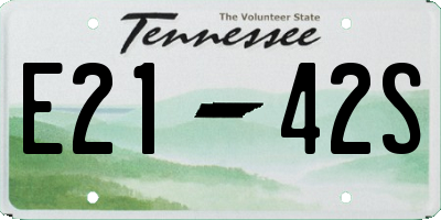 TN license plate E2142S