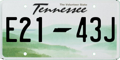 TN license plate E2143J