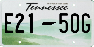 TN license plate E2150G