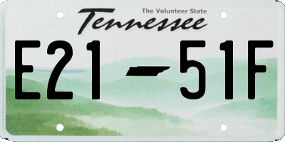 TN license plate E2151F