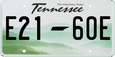 TN license plate E2160E