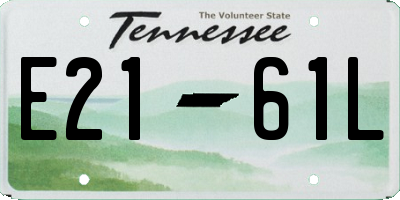 TN license plate E2161L