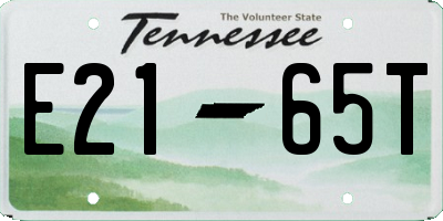 TN license plate E2165T