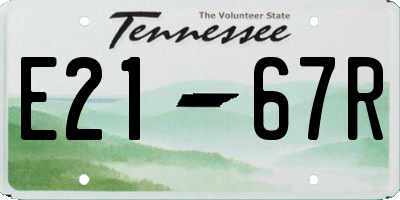 TN license plate E2167R