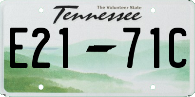 TN license plate E2171C