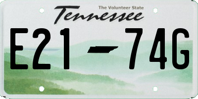 TN license plate E2174G