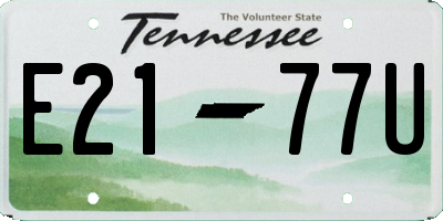 TN license plate E2177U