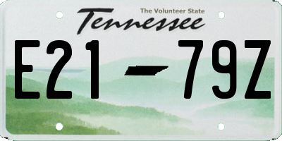 TN license plate E2179Z