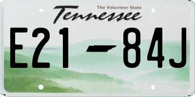 TN license plate E2184J