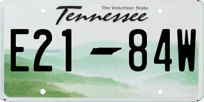 TN license plate E2184W