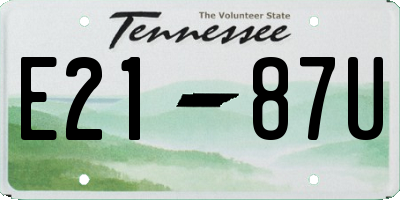 TN license plate E2187U