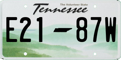 TN license plate E2187W