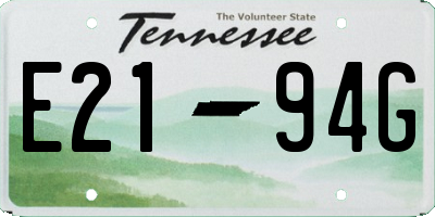 TN license plate E2194G