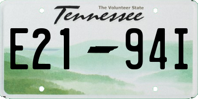 TN license plate E2194I