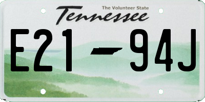 TN license plate E2194J