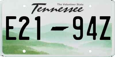 TN license plate E2194Z