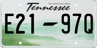 TN license plate E2197Q