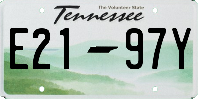 TN license plate E2197Y