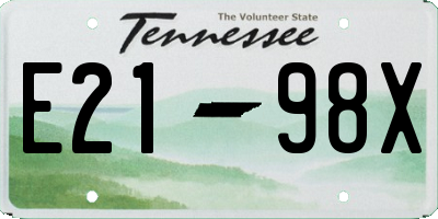 TN license plate E2198X