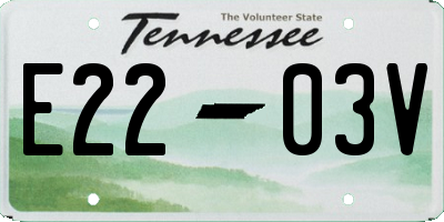 TN license plate E2203V