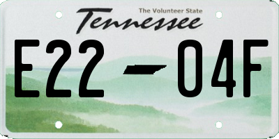 TN license plate E2204F