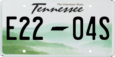 TN license plate E2204S