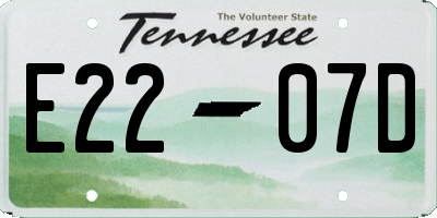 TN license plate E2207D