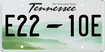TN license plate E2210E