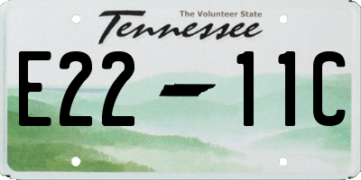 TN license plate E2211C