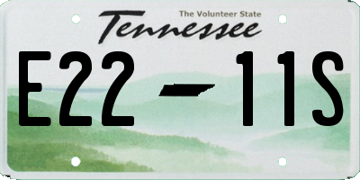 TN license plate E2211S