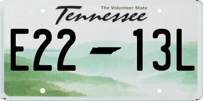 TN license plate E2213L