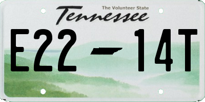 TN license plate E2214T