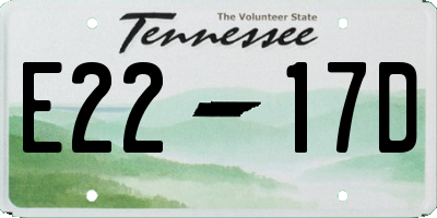 TN license plate E2217D