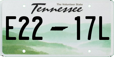 TN license plate E2217L