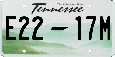 TN license plate E2217M