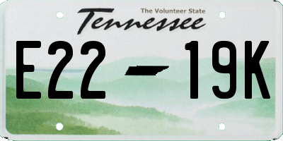 TN license plate E2219K